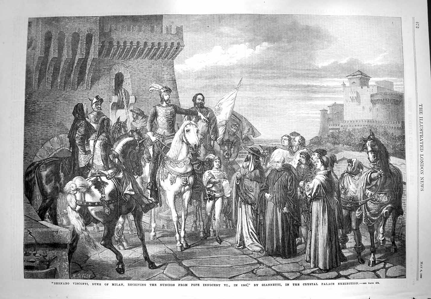 Old 1869 Bernabo Visconti Duke Milan Nuncios Pope Innocent Shipping I Victorian