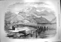Original Old Antique Print 1869 Crimea View Balaklava Mountains River Houses