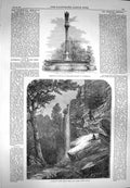 Original Old Antique Print 1869 Fountain Marquis Waterford Cave Berg Kat Africa