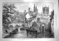 Old Antique Print 1869 Cam River Dredging John'S Bridge Cambridge Horses 19th