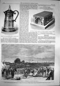 Old Antique Print 1869 Whitsuntide Festival Norwich Tomb O'Connell Dublin 19th
