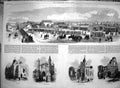 Original Old Antique Print 1869 Camp Colchester Military Abbey Gate Church 19th