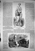 Old Antique Print 1869 Monument Lord Brougham Cannes Rebecca Well Statue 19th