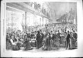 Original Old Antique Print 1869 Summer Evening Paris Boulevards France People