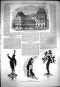 Old Antique Print 1869 Baths Pump Room Hotel Bath Silhouettes Midsummer 19th