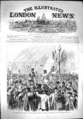 Original Old Antique Print 1869 Wimbledon Rifle Meeting London Scottish Queen'S