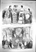 Antique Old Print *3272 1869 Paris Fashion Officers Ball Inniskilling Willis