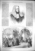 Old Antique Print 1869 Hanson Chief Justice Australia Prince Wales Hull 19th