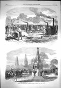 Old Antique Print 1869 Artillery Shoeburyness Kitchen Fountain Regent'S 19th