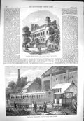 Original Old Antique Print 1869 Cromwell House Hospital Ormond Fairlie Stea 19th