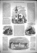 Old Antique Print 1869 Church Genthod Switzerland Natal Vancouver Wight 19th