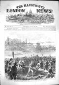 Antique Old Print *3269 1869 International University Boat Race Harvard Crew
