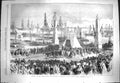 Original Old Antique Print 1869 Ships Crown Prince Princess Denmark Copenhagen