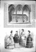 Old Antique Print 1869 Admiral Parker Lichfield Cathedral Paris Fashion 19th