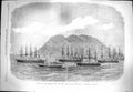 Original Old Antique Print 1869 Channel Fleet Ships Lords Admiralty Gibraltar