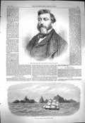 Original Old Antique Print 1869 Baron Leys Flemish Painter Paul'S Rocks A 19th