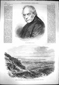 Original Old Antique Print 1869 Bishop Exeter New Zealand Shortland GFields