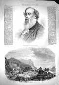 Original Old Antique Print 1869 Sir Titus Salt Ship Wreck Avonmore Cornis 19th