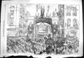 Original Old Antique Print 1869 Swiss National Festival Cantons Rue Mont Blanc