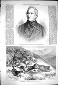 Old Antique Print 1869 Major-General Edward Sabine Hunting India Leopard 19th