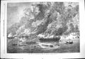 Old Antique Print 1869 Fire Destruction Ships Bordeaux Harbour Fine Art 19th