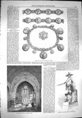 Original Old Antique Print 1869 Jewellery Viceroy Egypt John Church Alloa Keith