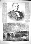Old Antique Print 1869 Marquis Lavalette French Ambassador Fire Bordeaux 19th