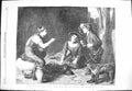 Original Old Antique Print 1869 Butt Shooting Cherry Children Playing Games