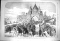 Original Old Antique Print 1869 Departure Prince Wales Chester City-Road Horses