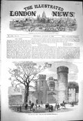 Original Old Antique Print 1869 Lord Derby Lodge Gate Knowsley Architecture