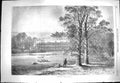 Original Old Antique Print 1869 Exterior View Knowsley House Architecture 19th