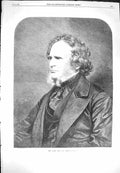 Original Old Antique Print 1869 Portrait Earl Derby Gentleman Fine Art 19th