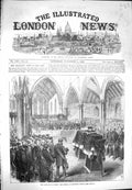 Old Antique Print 1869 Earl Derby Funeral Knowsley Church Huyton Church 19th