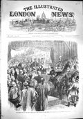 Original Old Antique Print 1869 Queen Carriage London Surrey Blackfriars Bridge