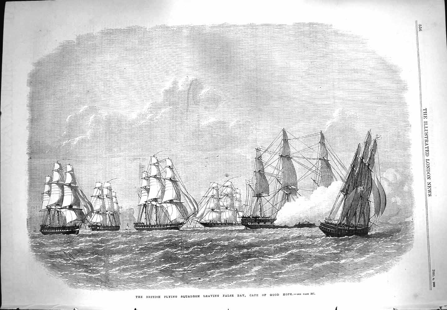 Old Antique Print 1869 British Flying Squadron Ships False Bay Cape Hope 19th