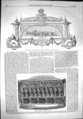 Old Antique Print 1869 Silver Casket King Belgians Reredos Church Mayfair 19th