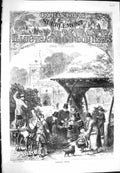 Original Old Antique Print 1869 View Granvale Church Christmas Trimming Hedge