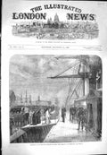 Original Old Antique Print 1869 Reception Peabody Body Ship Monarch Portsmouth