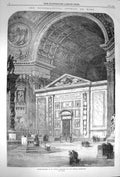 Old Antique Print 1870 Transept St. Peters Cathedral Rome Ecclesiastical 19th