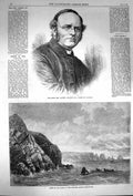 Old Antique Print 1870 Harvey Goodwin Bishop Carlisle Ship Wreck Gorgone 19th