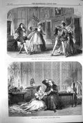 Old Antique Print 1870 Gallery Illustration Fool'S Revenge Queens Theatre 19th