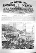 Original Old Antique Print 1870 Mr Bright Speaking Townhall Birmingham England