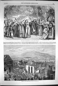 Original Old Antique Print 1870 Olympic Theatre Gunpowder Explosion Br Victorian