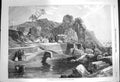 Original Old Antique Print 1870 Marmorata Tiber River Ancient Part Rome Italy