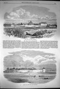 Original Old Antique Print 1870 Stone Fort Red River Settlement Uppe Victorian