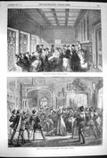 Old Antique Print 1870 Ladies Gallery House Commons Queen'S Theatre Crown 19th