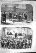 Original Old Antique Print 1870 Disturbance Paris Arrest Rochefort Flourens