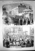 Old Antique Print 1870 Colliery Riots Yorkshire Barnsley Prisoners Court 19th
