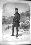 Old Antique Print 1870 Fine Art Portrait Prince Arthur Canada Snow Scene 19th
