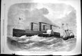 Original Old Antique Print 1870 Channel Railway Ferry Boat Steam-Boat Victorian